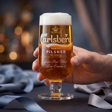 Personalised Carlsberg Pilsner Stemmed Pint Glass