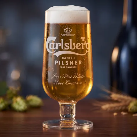 Personalised Carlsberg Pilsner Stemmed Pint Glass