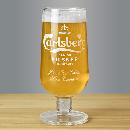 Personalised Carlsberg Pilsner Stemmed Pint Glass