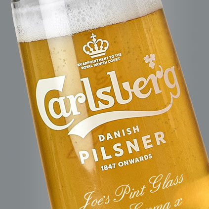 Personalised Carlsberg Pilsner Stemmed Pint Glass