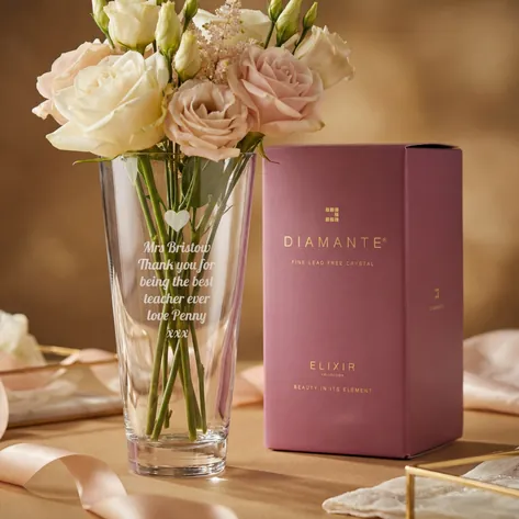 Personalised Conical Vase - Love Heart Any Message