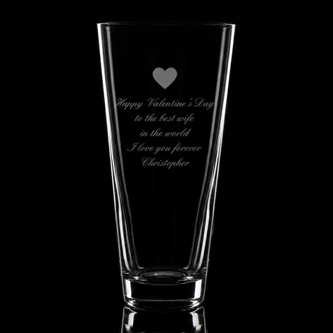 Personalised Conical Vase - Love Heart Any Message