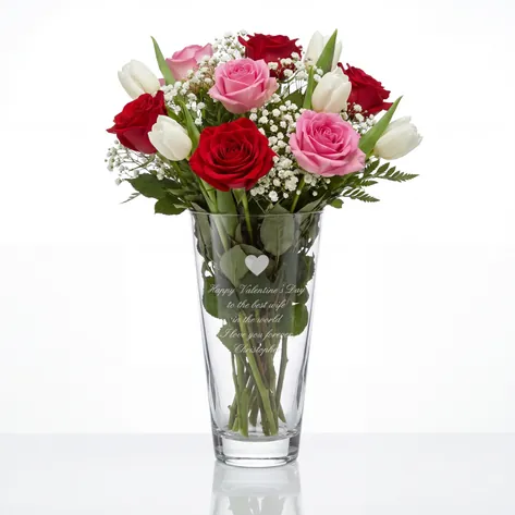 Personalised Conical Vase - Love Heart Any Message