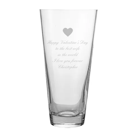 Personalised Conical Vase - Love Heart Any Message