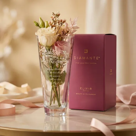 Personalised Floral Banner Wonderful Mum Conical Vase