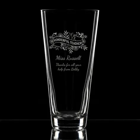 Personalised Wonderful Teacher Banner Conical Vase