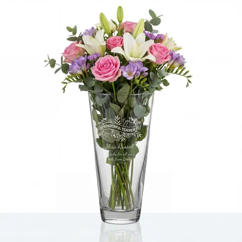 Personalised Wonderful Teacher Banner Conical Vase