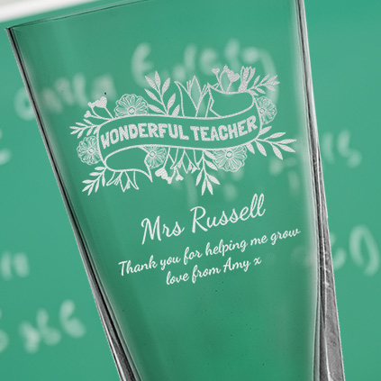 Personalised Wonderful Teacher Banner Conical Vase