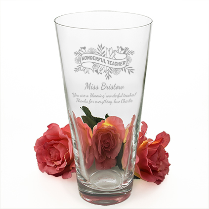 Personalised Wonderful Teacher Banner Conical Vase