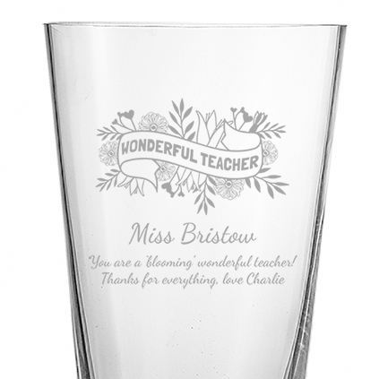 Personalised Wonderful Teacher Banner Conical Vase