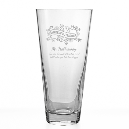 Personalised Wonderful Teacher Banner Conical Vase
