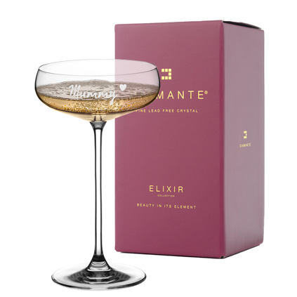 Personalised Luxury Glass Champagne Saucer For Her