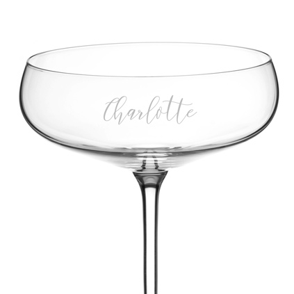 Personalised Engraved Glass Champagne Saucer Any Name