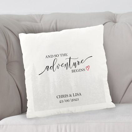 Personalised Cushion - And So The Adventure Begins