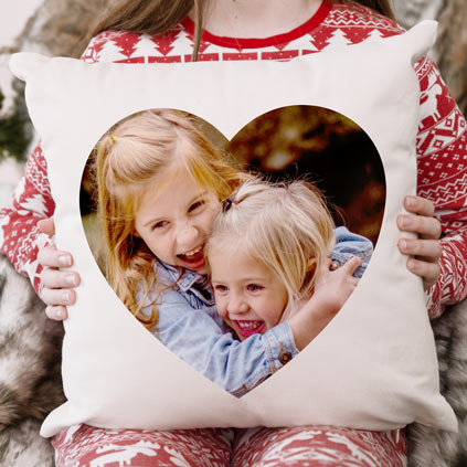Personalised Love Heart Photo Upload Cushion