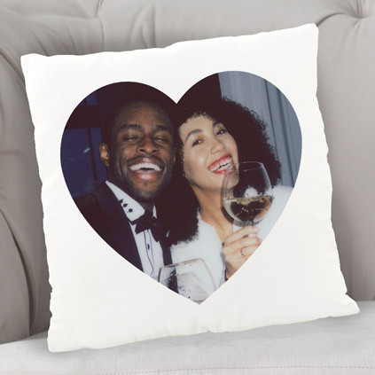 Personalised Love Heart Photo Upload Cushion