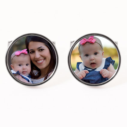 Personalised Photo Upload Chrome Cufflink Set