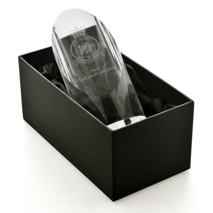 Logo Engraved Optical Crystal Cylinder Trophy Award 16cm