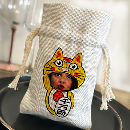 Personalised Mini Money Pouch Photo Upload Chinese Lucky Cat