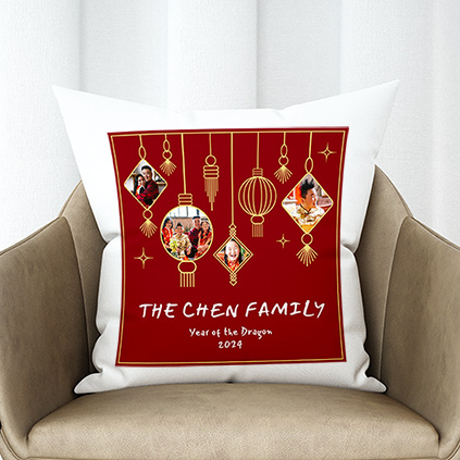 Personalised Chinese Lantern Photo Cushion