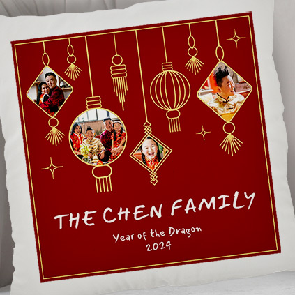 Personalised Chinese Lantern Photo Cushion