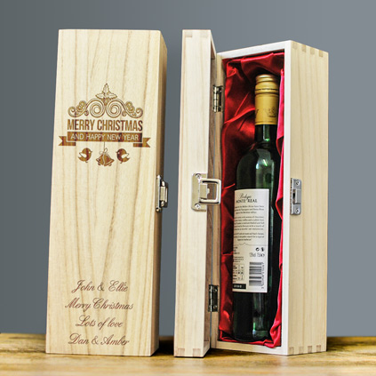 Merry Christmas Personalised Wine Box