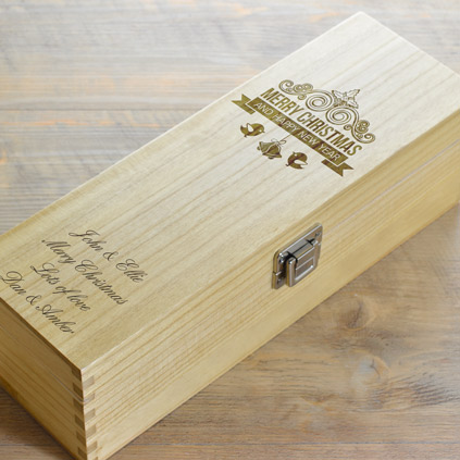 Merry Christmas Personalised Wine Box
