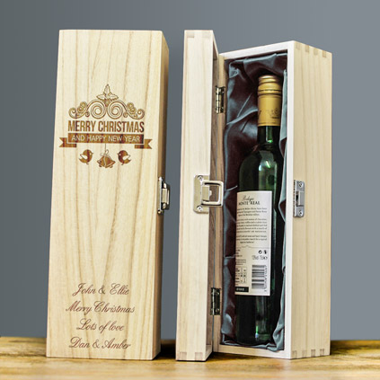 Merry Christmas Personalised Wine Box