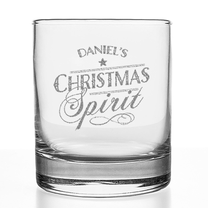 Personalised Name's Christmas Spirit Whiskey Glass