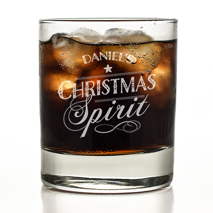 Personalised Name's Christmas Spirit Whiskey Glass