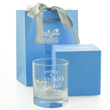 Personalised Name's Christmas Spirit Whiskey Glass