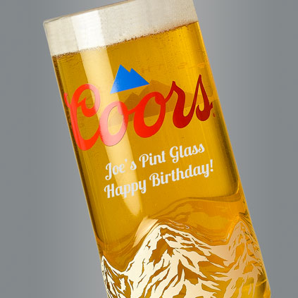 Personalised Coors Pint Glass