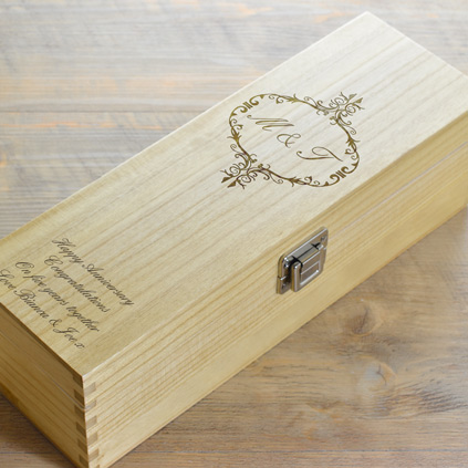 Personalised Filigree Couples Wine Box