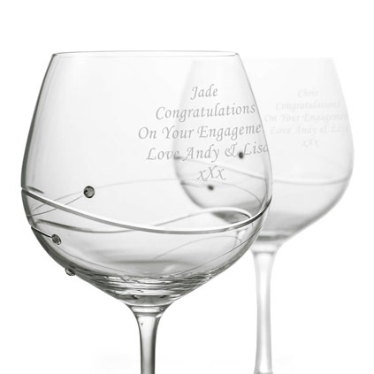 Personalised Gin Glass Set With Swarovski Elements