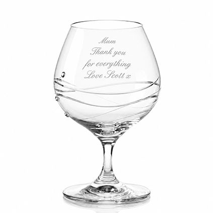 Engraved Brandy Glass With Swarovski Crystal Elements