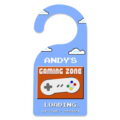 Personalised Retro Gaming Zone Door Hanger