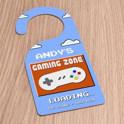 Personalised Retro Gaming Zone Door Hanger