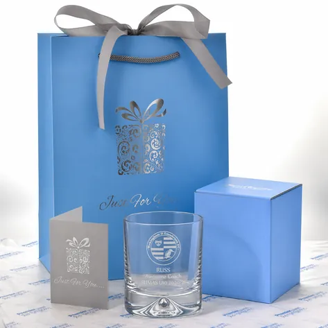 Dartington Engraved Whiskey Glass Tumbler