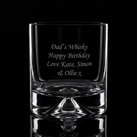Dartington Engraved Whiskey Glass Tumbler