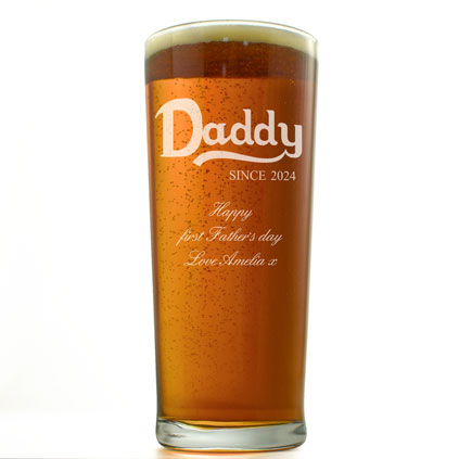 Daddy Since Personalised Pint Glass