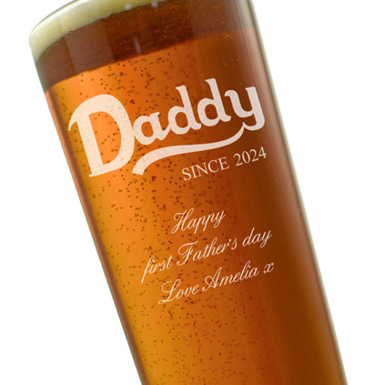 Daddy Since Personalised Pint Glass