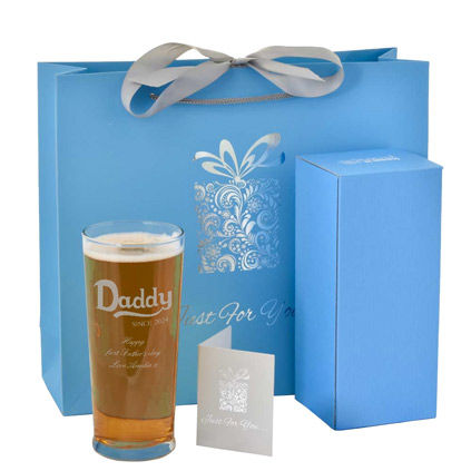 Daddy Since Personalised Pint Glass