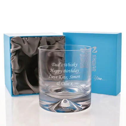 Dartington Engraved Whiskey Glass Tumbler