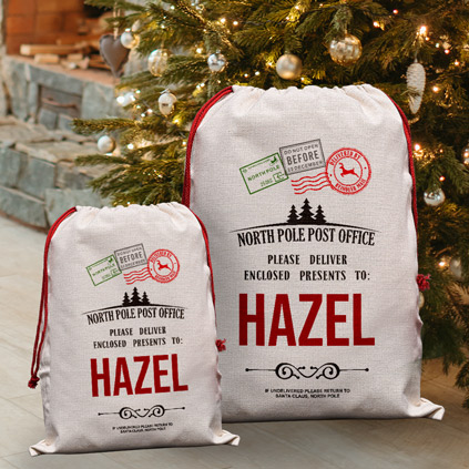 Personalised Christmas Santa Sack - North Pole Post Office