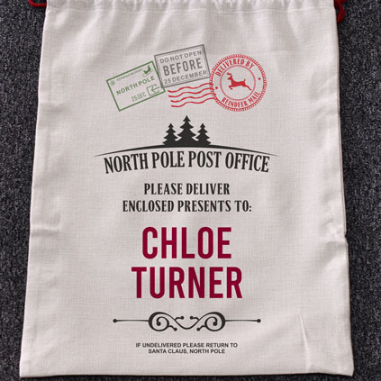 Personalised Christmas Santa Sack - North Pole Post Office