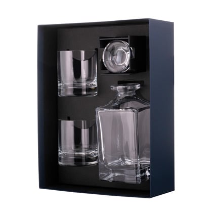 Personalised Edinburgh Plain Crystal Decanter Set And 2 Glasses