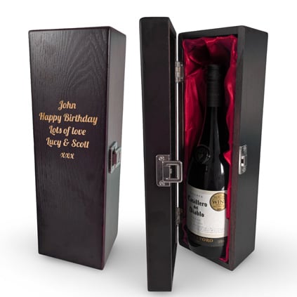 Luxury Solid Elm Wood Personalised Wine Box Luxury Solid Elm Wood Personalised Wine Box