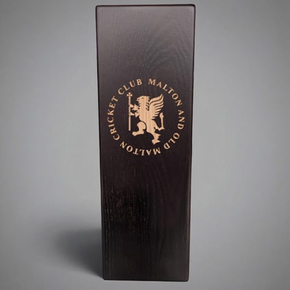 Logo Engraved Solid Elm Wood Wine Box With Graphite Insert