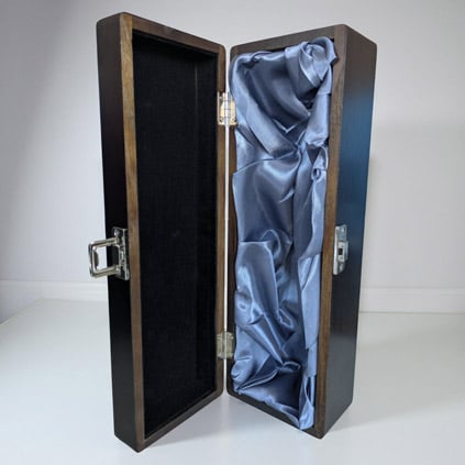 Logo Engraved Solid Elm Wood Wine Box With Graphite Insert