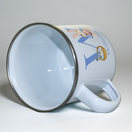 Personalised Easter Bunny Initial Enamel Mug For Kids